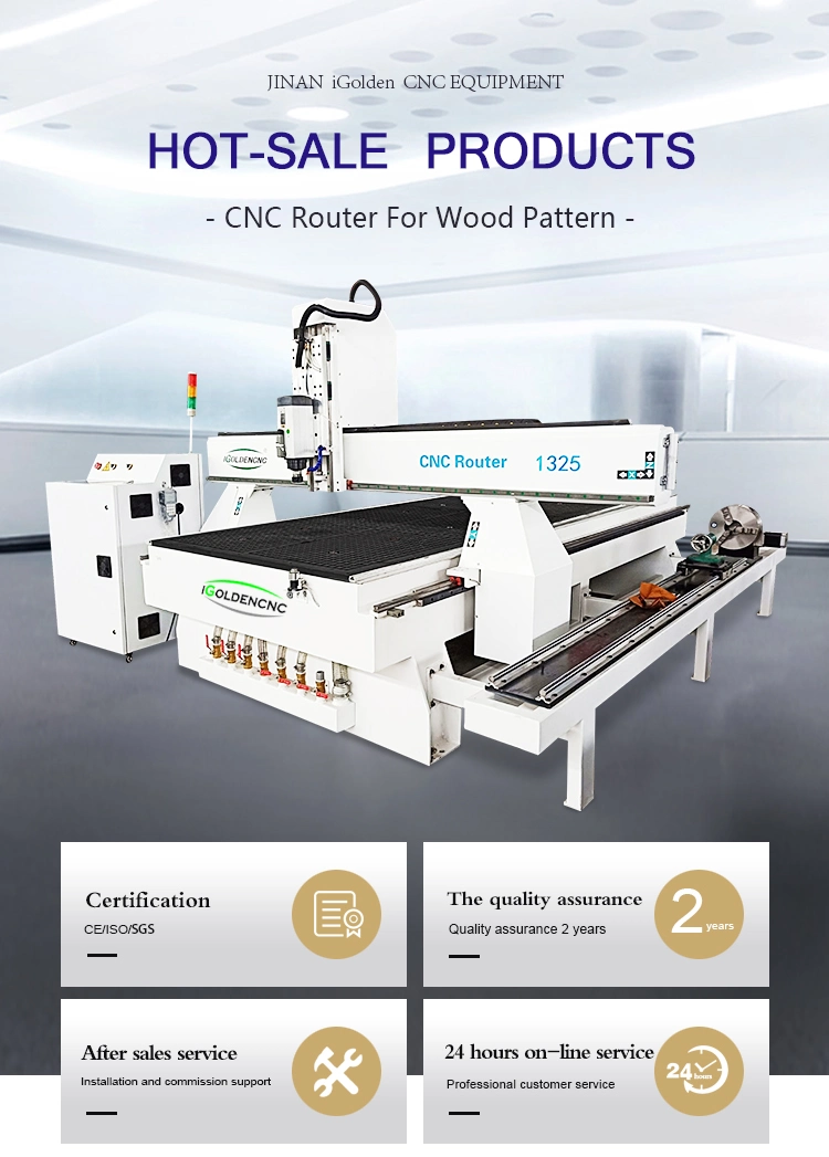 Hsd Spindle Wood Works CNC Machine 4 Axis Customize Size Wood Router Add Rotary Axis Beside Table for Processing Cylindrical Products