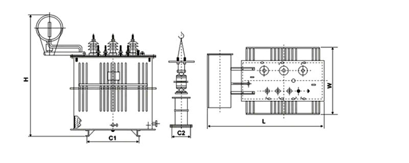 11kv, 33kv Distribution Transformer, (S9-1250/35) Low Loss Power Distribution Transformer