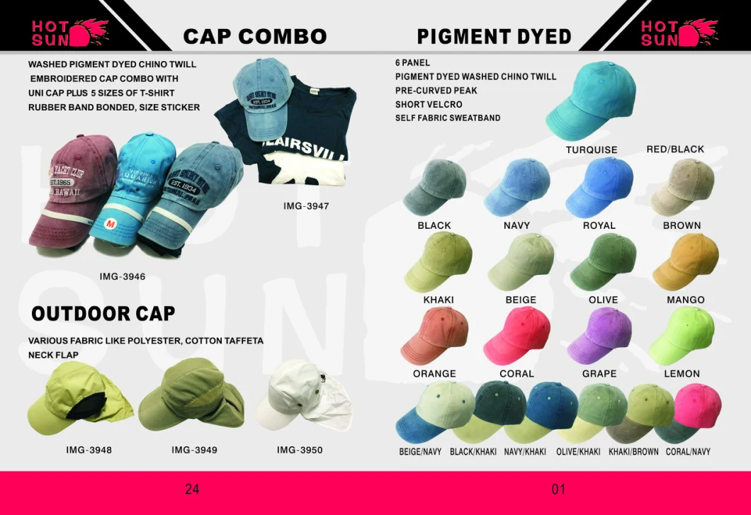 Promotional Plain Dyed Blue/Black/White Cotton Adult Cap Hat