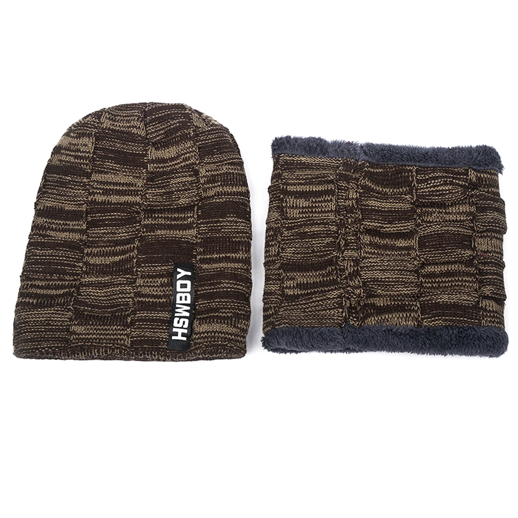 Beanie Hat Snood Scarf Set Winter Neck Warmer Thick Fleece Ski Cap for Men Women