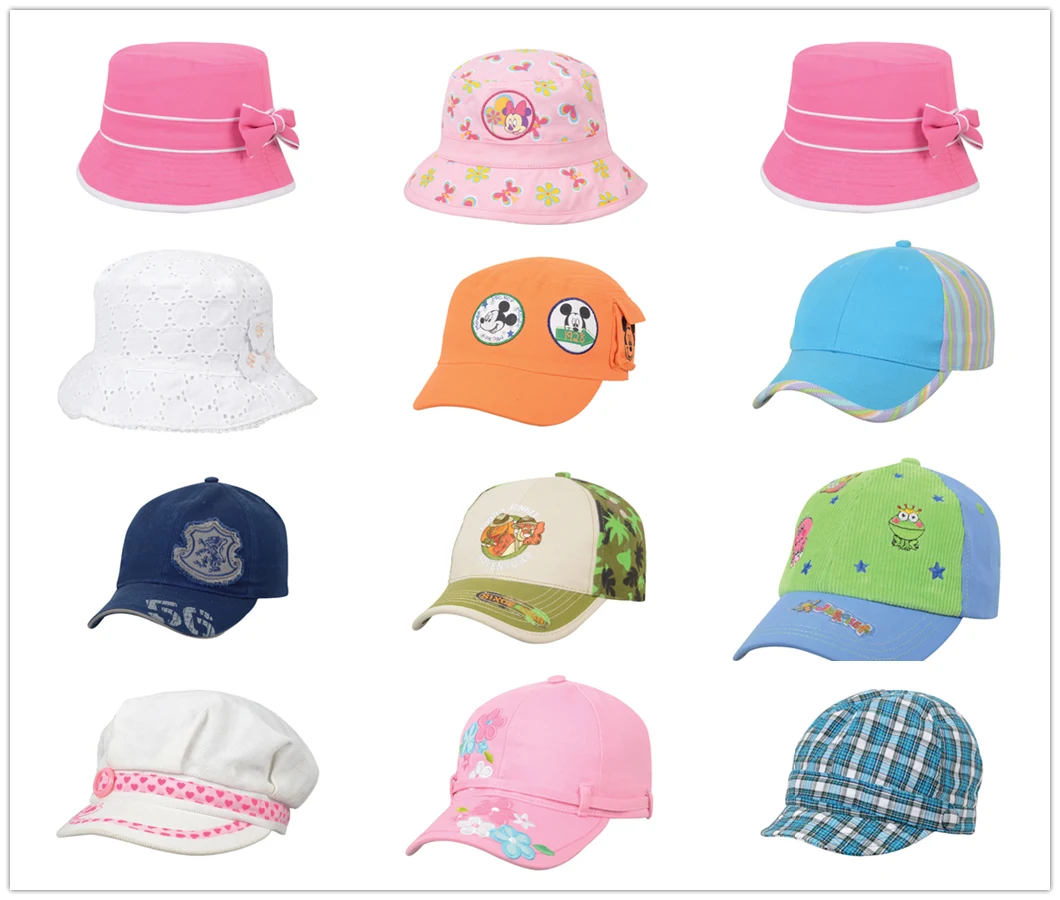 Unisex Red 6 Panels Cap Cotton Kids Hats Plain