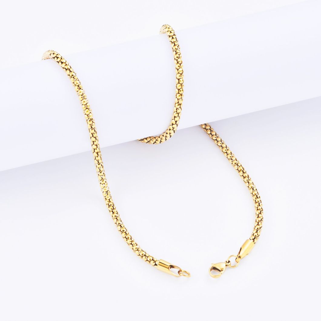 Wholesale Rose Gold Plating Tarnish-Resistant Stainless Steel Fashion Bling Chain Bracelet Necklace Christmas Gift Jewelry