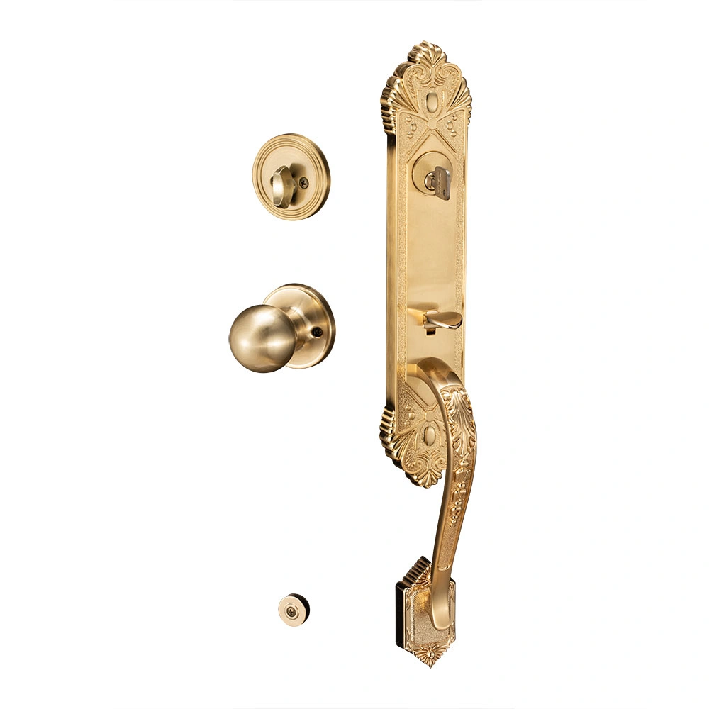 Luxury Solid Zinc Alloy Mechanical Key Lock Door Hardware Handle