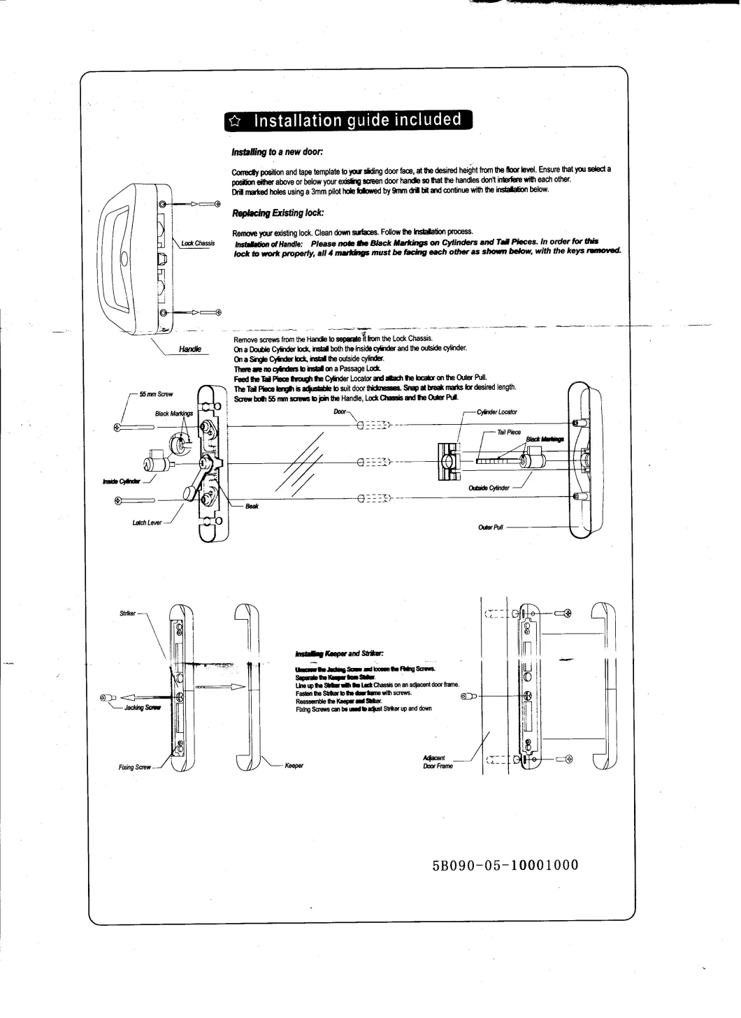 Australia Market Aluminium Sliding Door Double Handle Lock