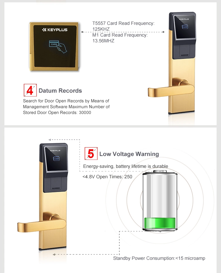 Good Quality Swipe Smart Card Durable Software Hotel Handle Door Lock