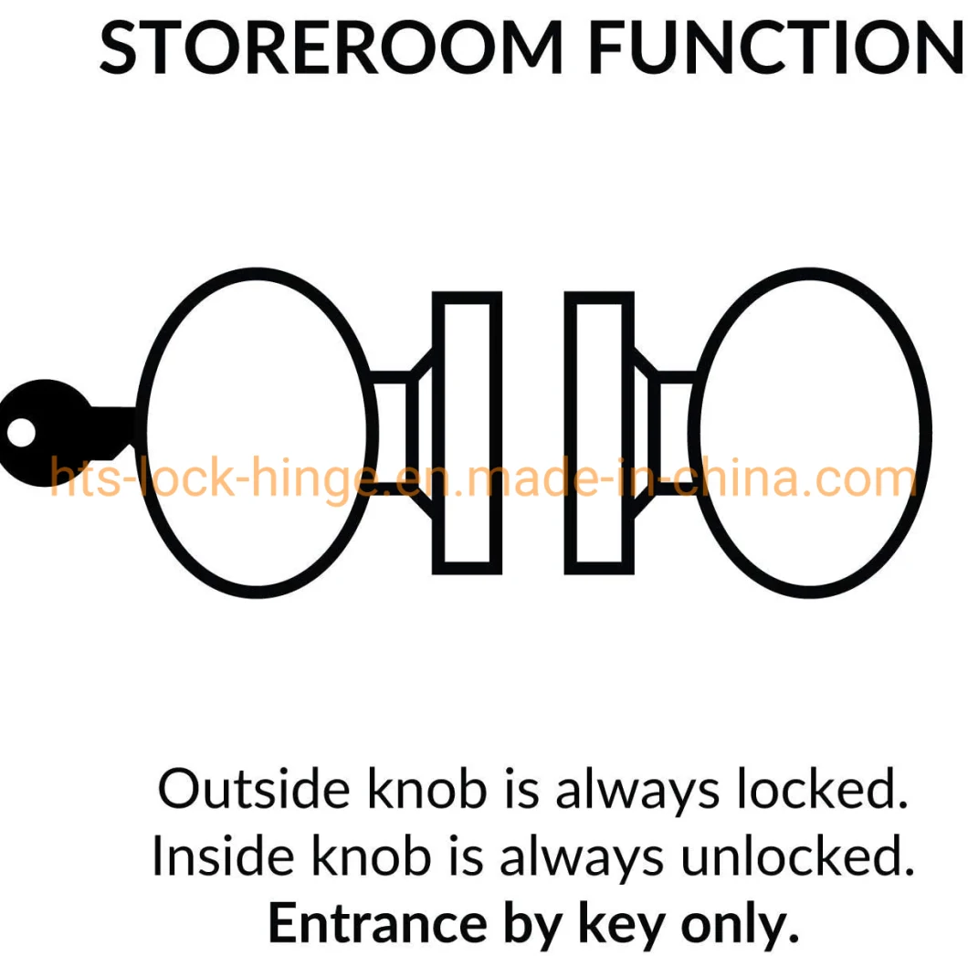 Door Knob Lock Set Tubular Round Ball Lock Keyed or Keyless by Aluminum Alloy or Steel Iron for Passage or Entrance or Privacy and Storeroom
