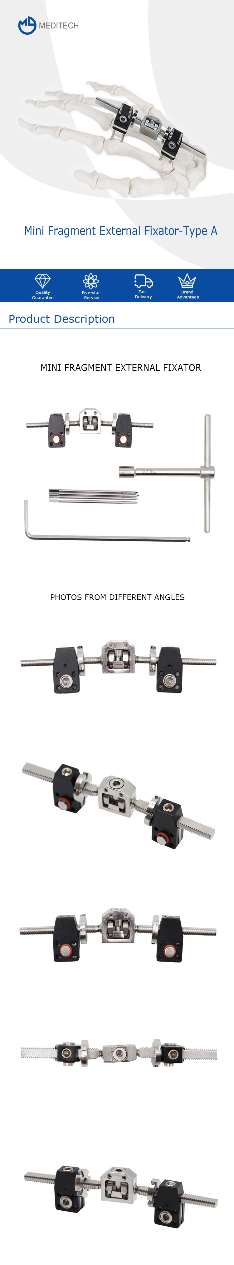 High Quality Orthofix Mini Fragment External Fixator for Finger and Palm Orthopedic External Fixator Instrument