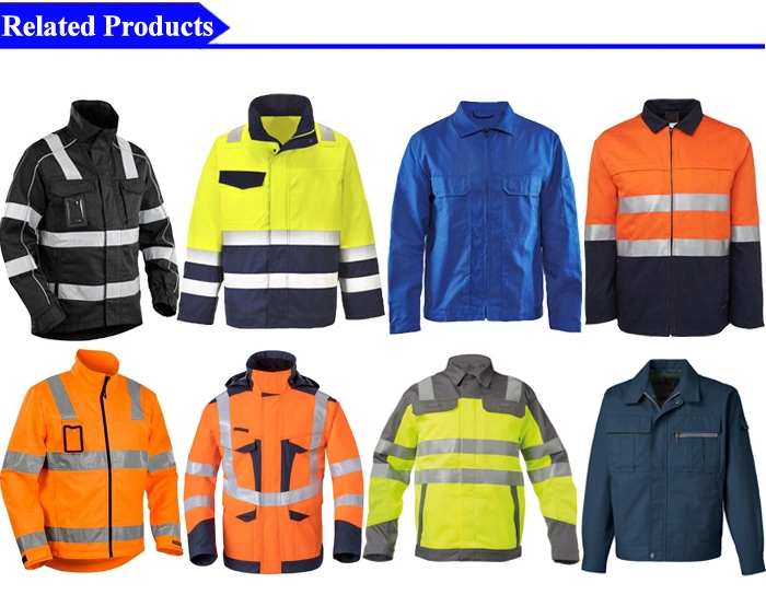 Hi Vis ANSI Waterproof Raincoat Hooded Reflective Mens Waterproof Jacket