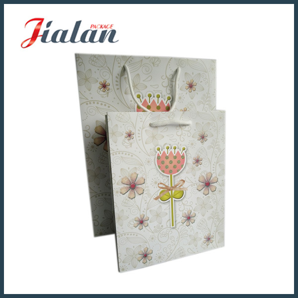 2019 New Design Cheap Custom Logo Printed Paper Shopping Bags