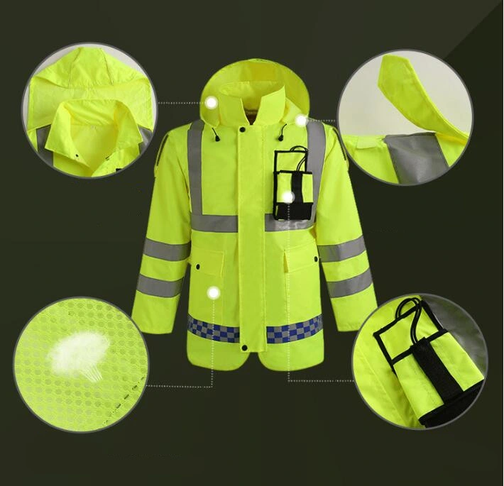 Reflective Raincoat Hong Kong-Style Long-Sleeved Reflective Cycling Raincoat Outdoor Waterproof Overalls