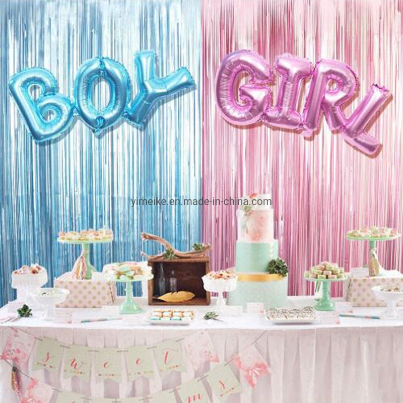 Boy Girl Rain Curtain Balloon Set Baby Party Gender Reveals Decoration