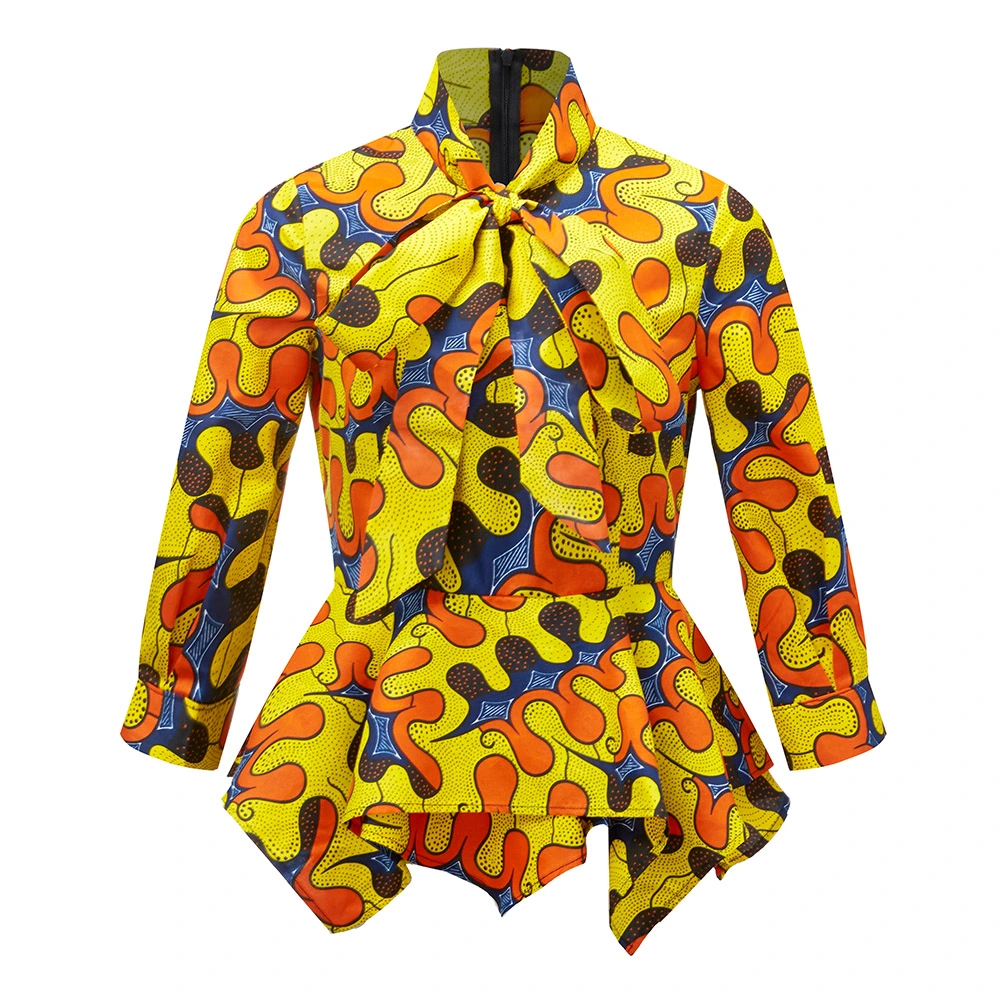 Wholesale African Print Custom Women Jacket Plus Size Elegant Ladies Coat