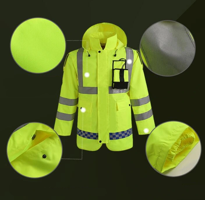 Reflective Raincoat Hong Kong-Style Long-Sleeved Reflective Cycling Raincoat Outdoor Waterproof Overalls