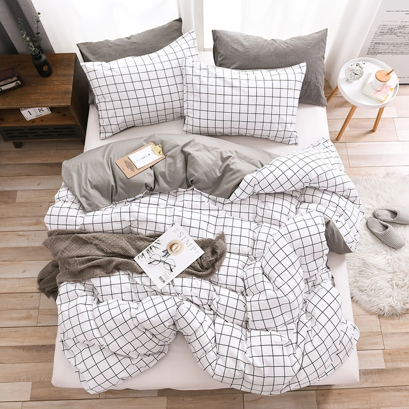 New Nordic Simple Cross-Border Bedding Pure Cotton Flowers Students Three Piece Cotton Quilt Set Flat Sheet Four Piece Fitted Sheet Set Bedding Set