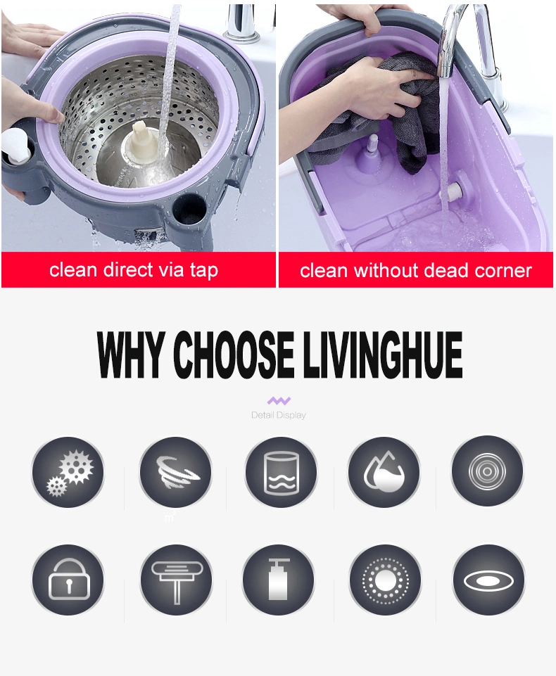 360 Metal Spin Cleaning Product with Bucket Floor Magic Spin Mop