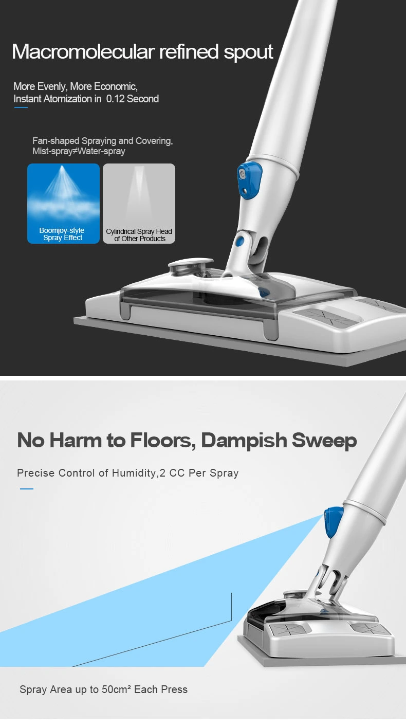 Boomjoy Classic Non-Woven Fabric Flat Mop with Telescopic Steel Rod 360 Spin Mop Cleaning Tools