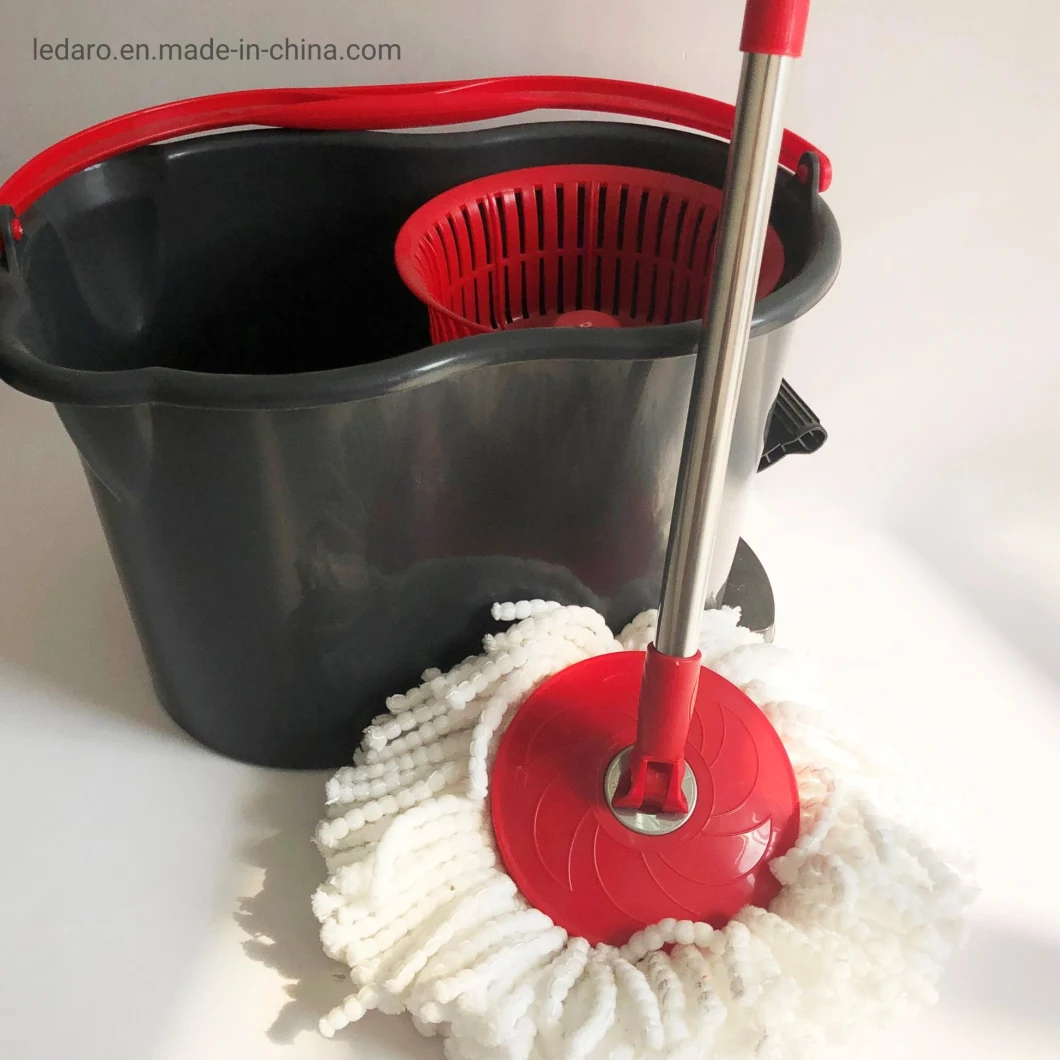Easy Life Hand Press 360 Rotating Microfiber Spin Mop Bucket System Detachable Spinning Basket Easy Wring Magic Mop Swivel Wet and Dry Mop Wringer Bucket Split