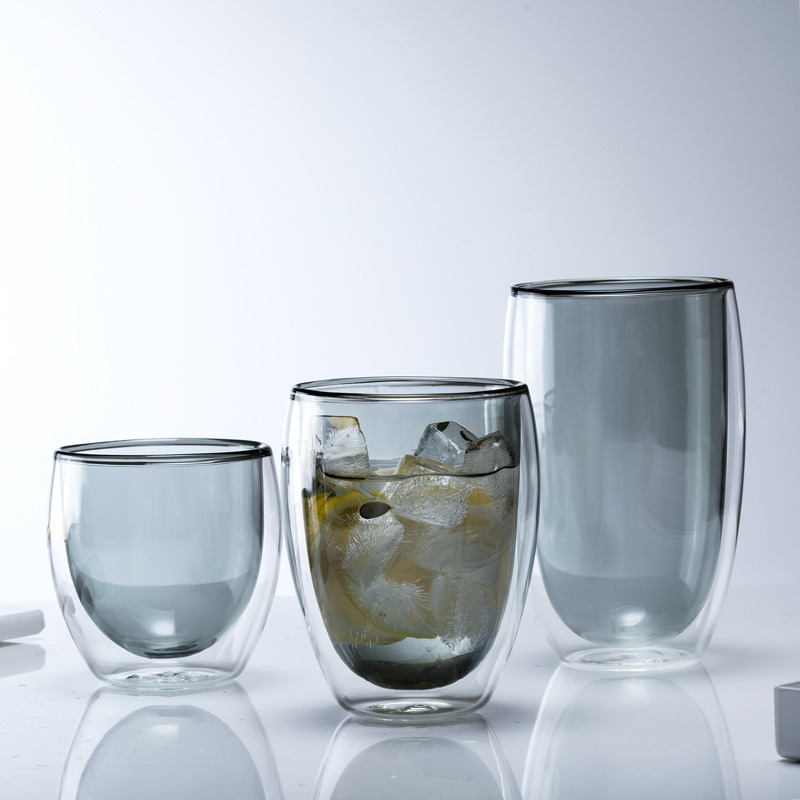 colorful Glass Cup Pyrex Glass Tumber Heat Resistance Coffee Cup Double Wall Coffee Cup