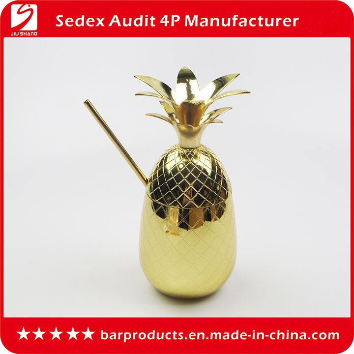 Customized Food Grade Stainless Steel Pineapple Cocktail Cooper Mug