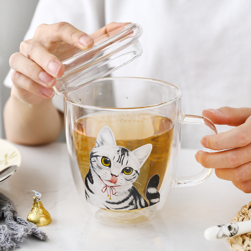 Promotional Gift Coffee Mug High Borosilicate Glass Mug Customize Colorful Coffee Mug