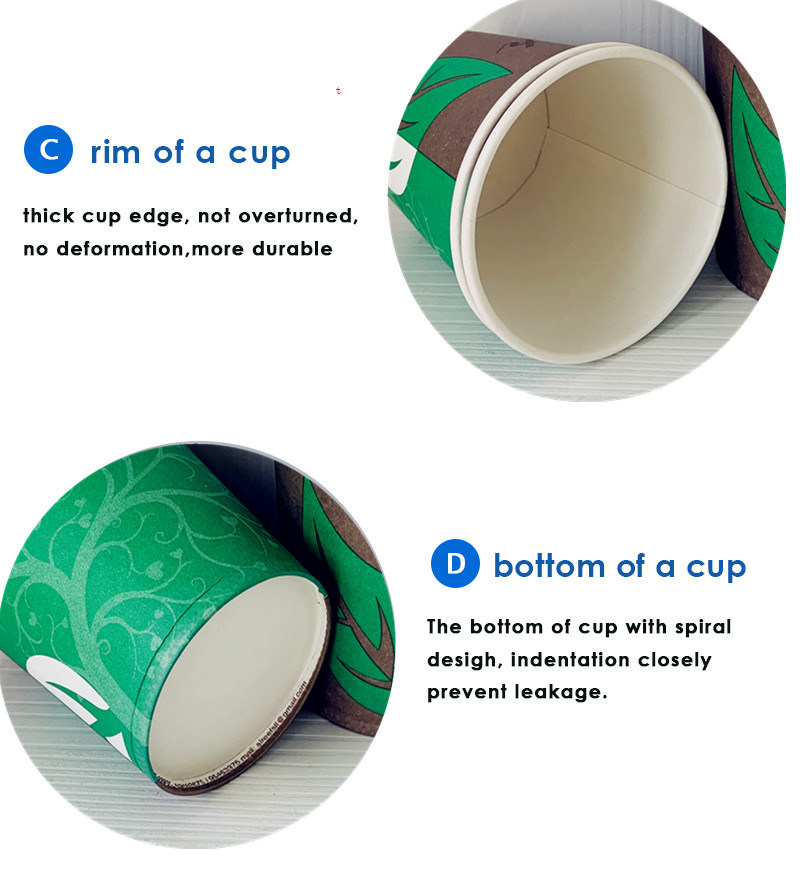 Coffee Cups Insulated Paper Disposable Wholesale Print Customized Wall GSM Style Packing PCS Double