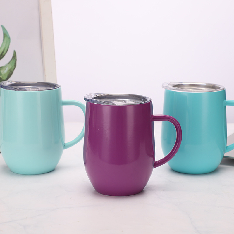 Double Walls Stainless Steel Coffee Cup Insulated Vacuum Sealed Coffee Cup Outdoor Coffee Cup Camping Cup Inox Cup with Handle