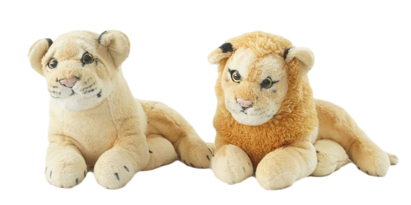 30cm Soft Side-Lying Plush Jungle Animals Tiger Leopard Lion Toy