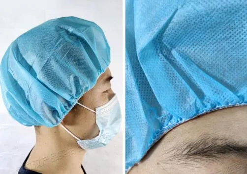 Disposable Salon Hair Hat Anti Dust Net Bouffant Cap Non-Woven Head Cover Hat Elastic Cleaning Hair Protect Hat Cap