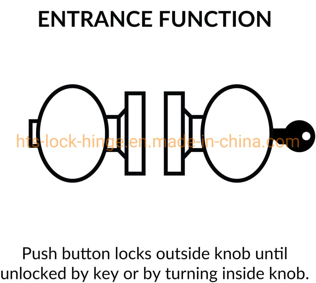 Door Knob Lock Set Tubular Round Ball Lock Keyed or Keyless by Aluminum Alloy or Steel Iron for Passage or Entrance or Privacy and Storeroom