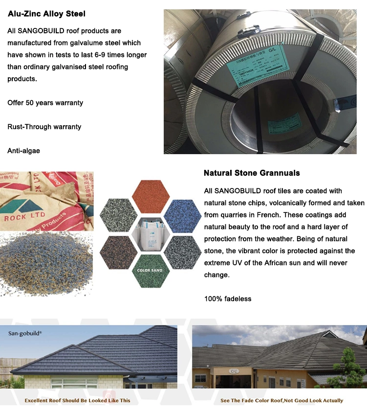 Building Materials for Construction Mongolia Roofing Sheet Stone Coated Roofing Tiles