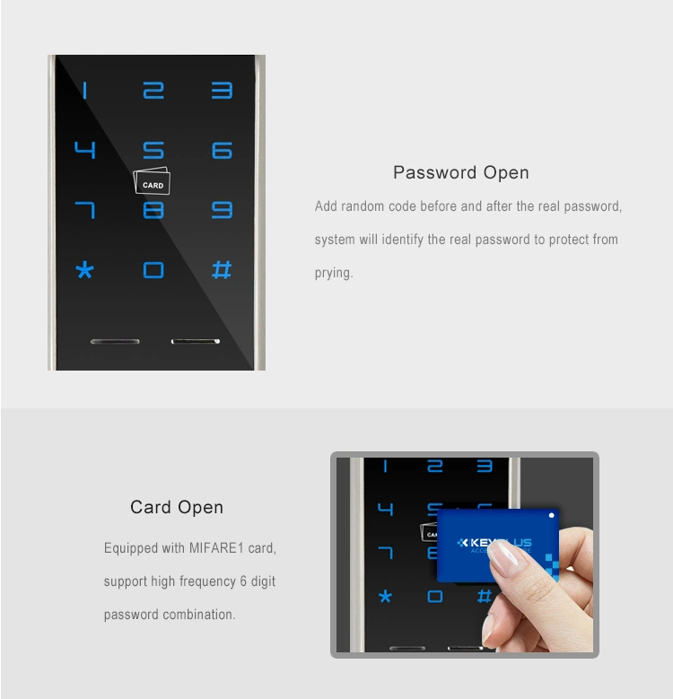 Electronic Biometric Fingerprint Door Lock Keyless Digital Door Lock Fingerprint +Password + Cards+ Mechanical Keys for Home