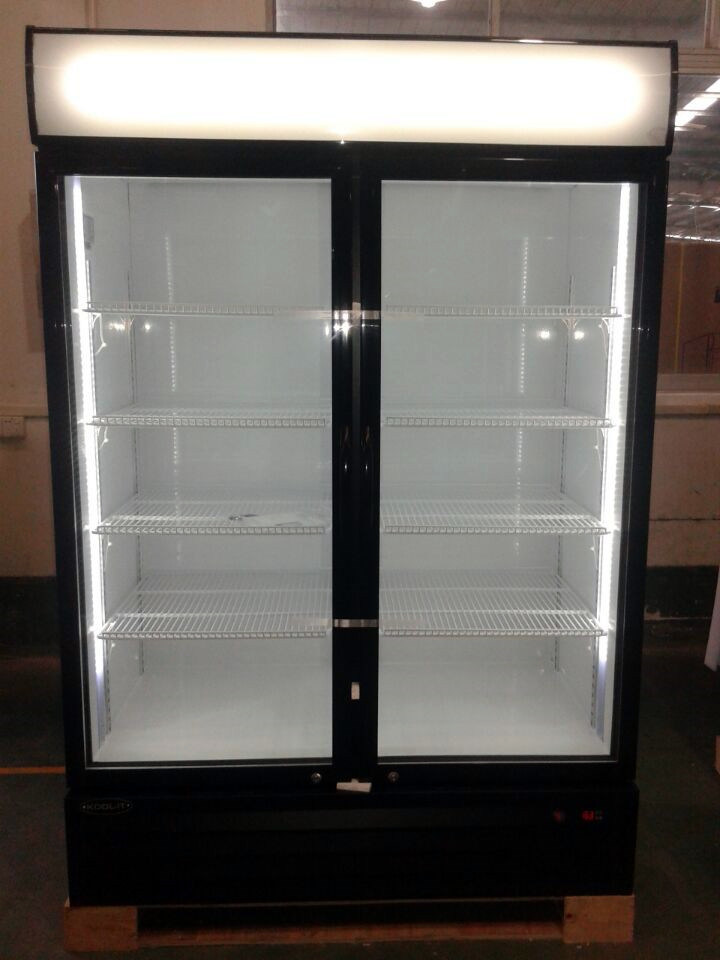 with Lock and Handle Auto-Defrost Supermarket Glass Door Refrigerator