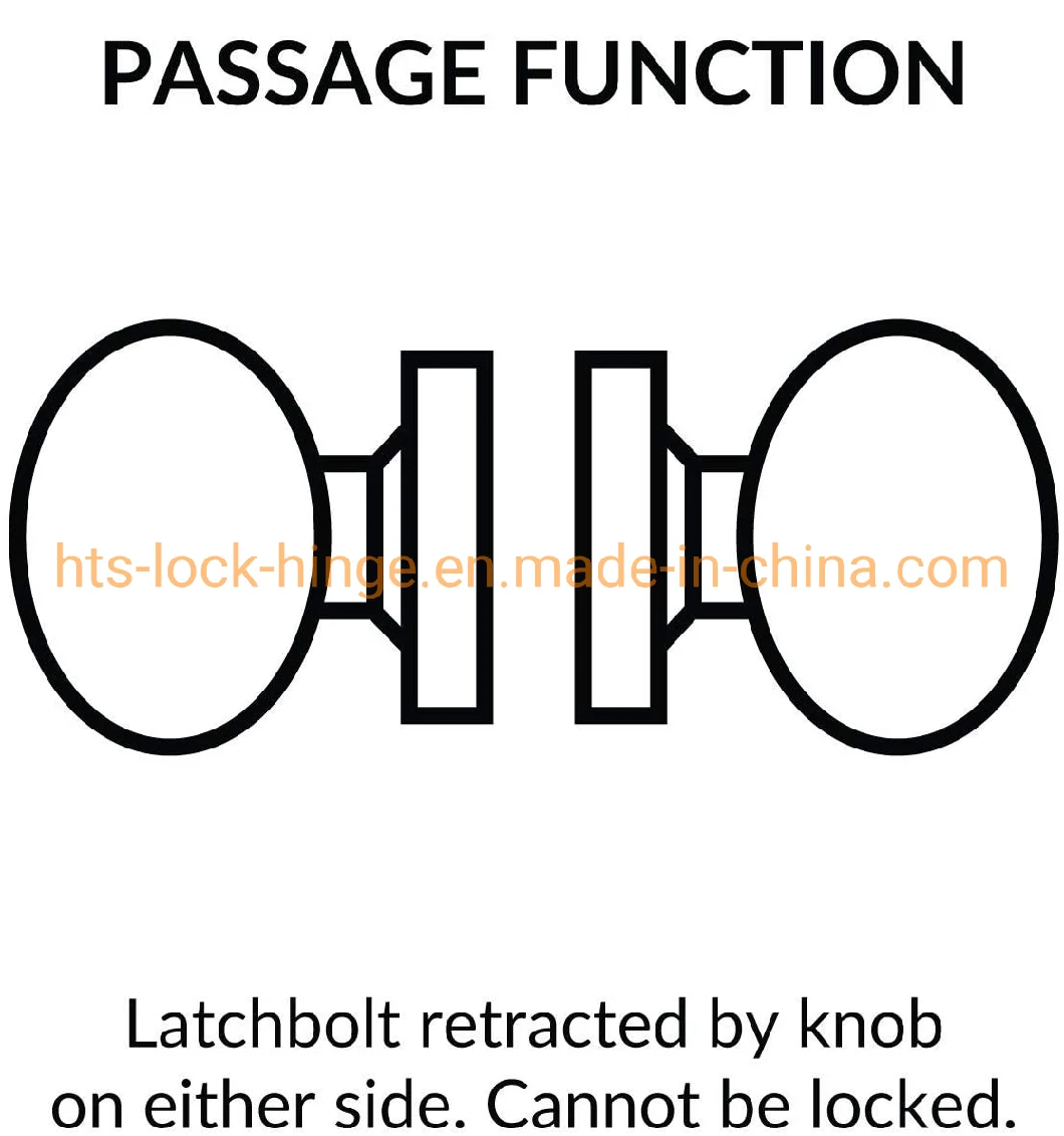 Door Knob Lock Set Tubular Round Ball Lock Keyed or Keyless by Aluminum Alloy or Steel Iron for Passage or Entrance or Privacy and Storeroom