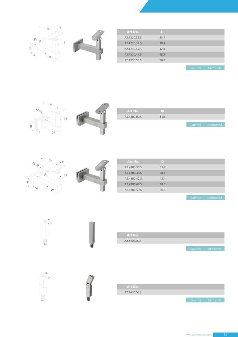 Reliable Factory Stainless Steel Square Tubing Railing Accessories for Handrails