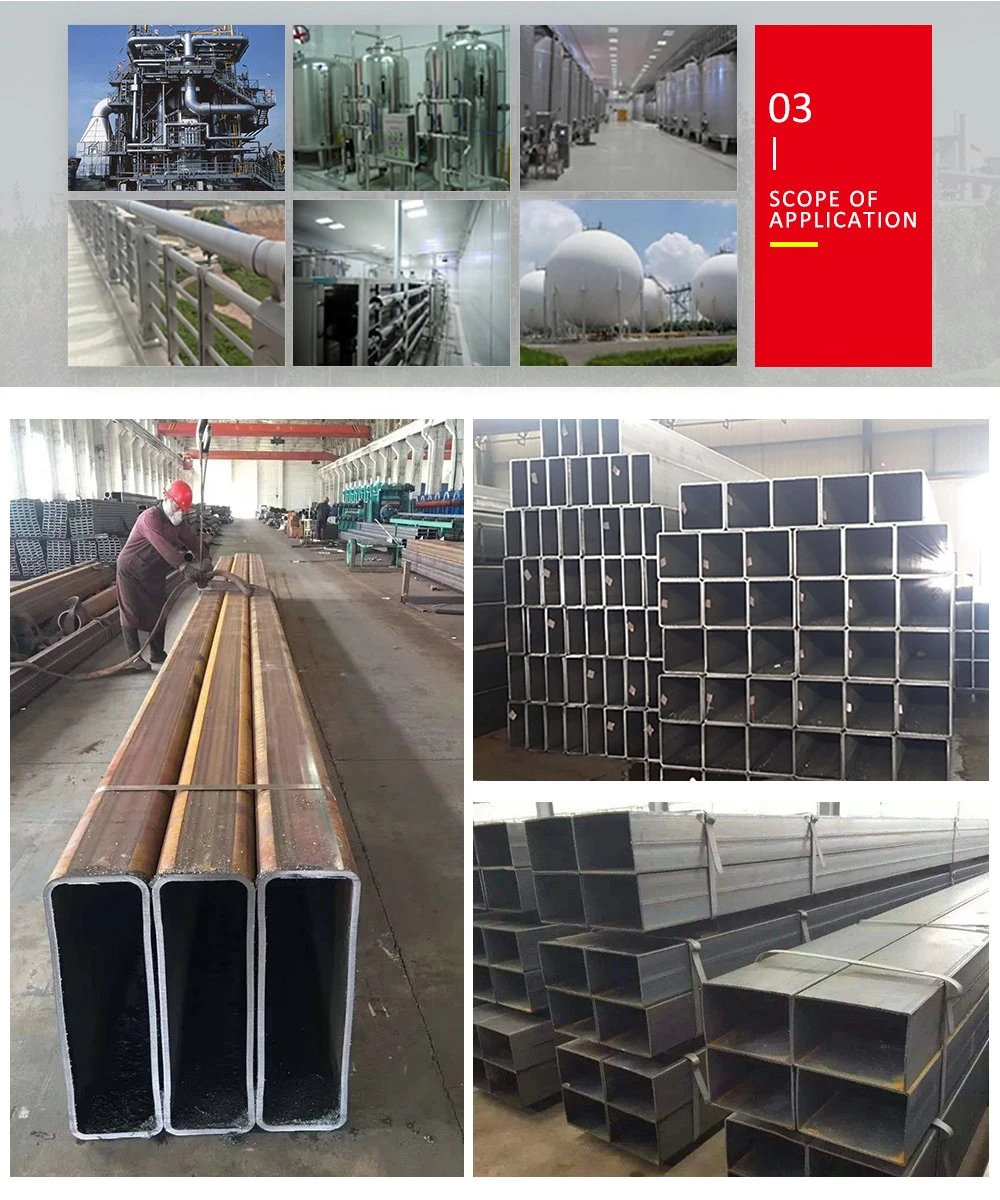 75X75 Tube Square Pipe/Carbon Welded Square Steel Tube/Water Oli and Gas Pipeline