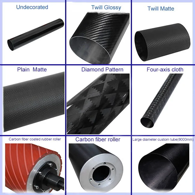 Yt Roll Wrapped Carbon Fiber Tube 8000mm Custome Made Large Diameter Carbon Fiber Tube for Industry High Quality