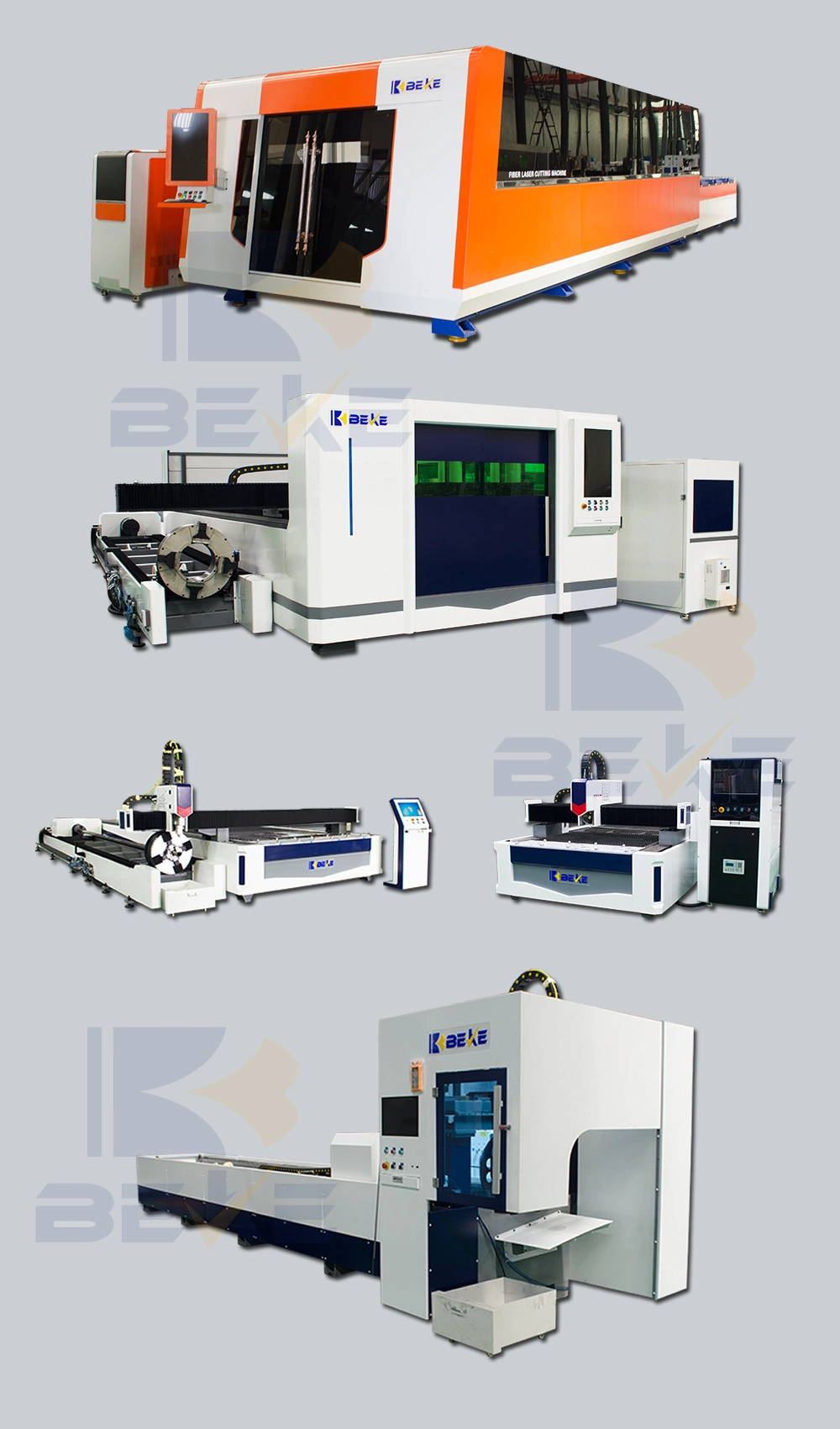 Beke CNC Fiber Laser Cutting Tube and Plate Machine for Stainless Steel, Carbon Steel, Aluminum, Copper