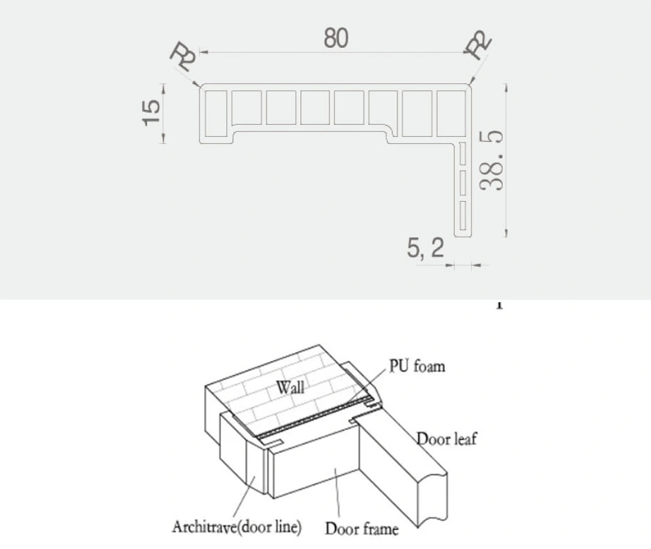 Wood Plastic Composite Decorative Frame WPC Architrave