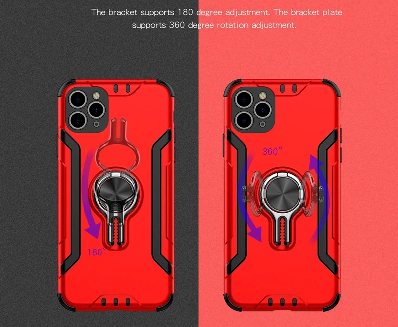 Mobile Phone Accessories Protective Cases Carbon Fiber Design Back Phone Cover for iPhone 11 12 PRO Max Case Magnetic Ring Holder Car Bracket Phone Case