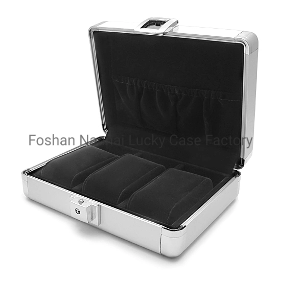 3 Watch Case Aluminum Display Watch Case with Pillows