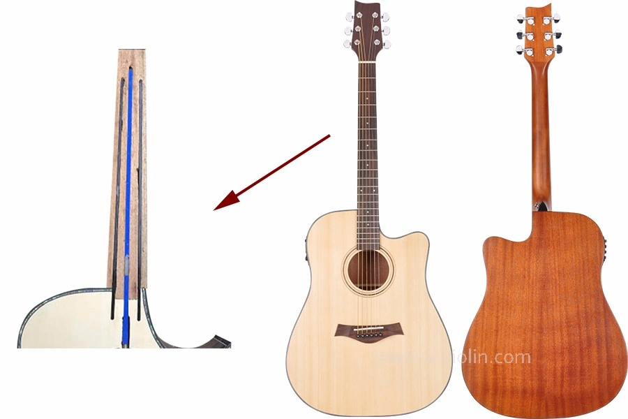 Factory Wholesale Carbon Fiber Neck Reinforcement Acoustic Guitar (AF485CE)