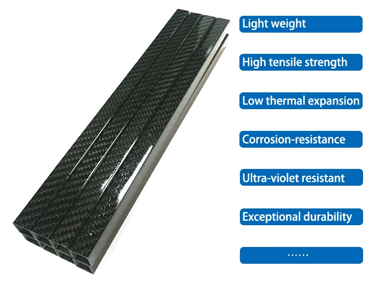 Factory Wholesale 10mm 15mm 20mm 25mm 30mm 3K Surface Carbon Fiber Square Tube