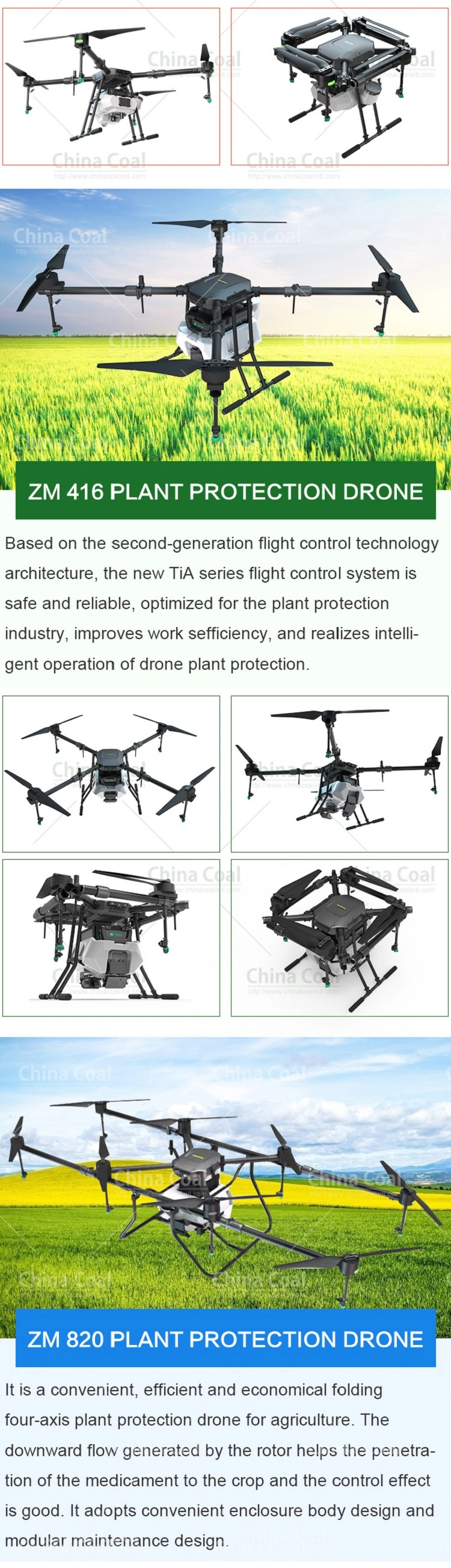 Agricultural Plant Protection Sprayer Uav Drone for Farm Frame