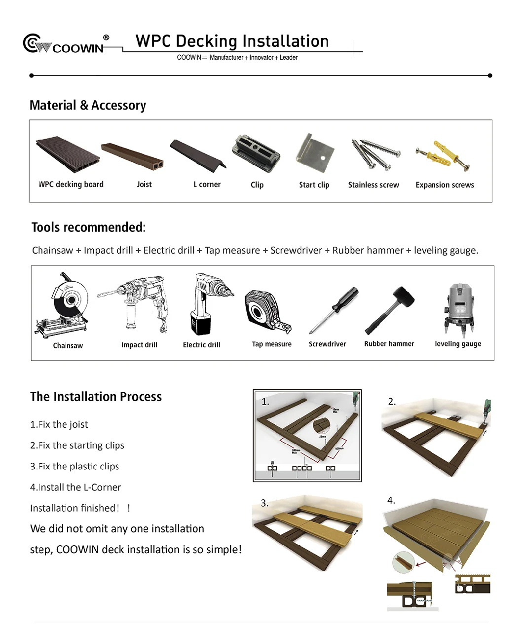 Wooden Grain Boards Exterior WPC Easyinstallation Composite Materials for Construction Decks