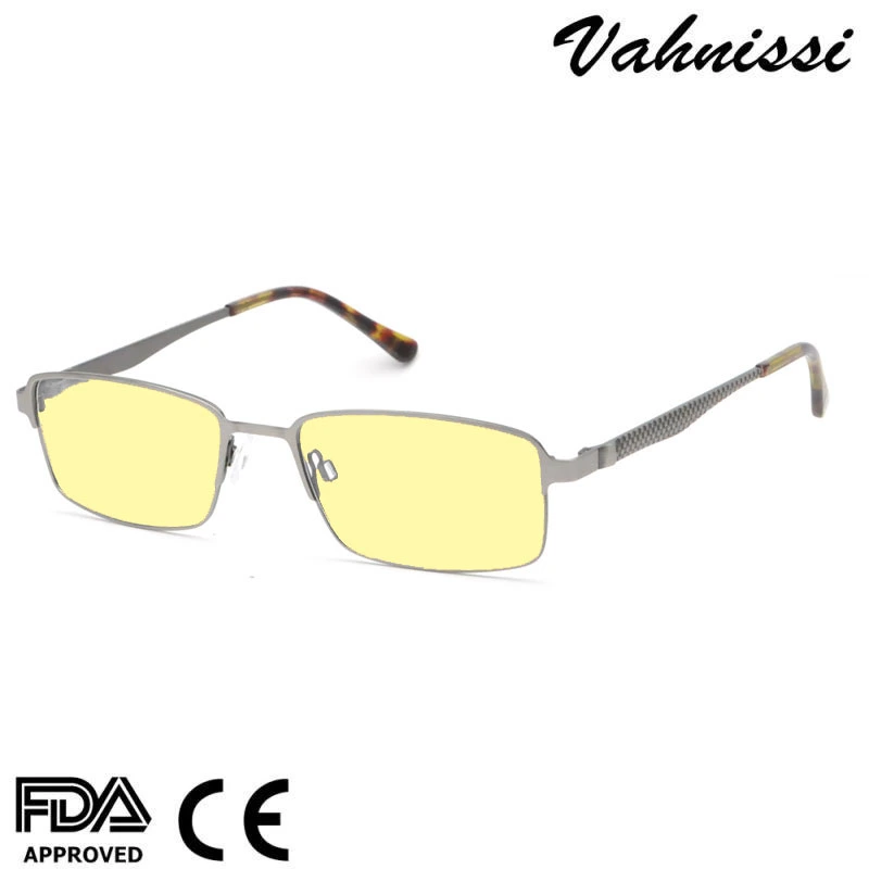 High Quality Rectangle Carbon Fiber Metal Anti Blue Light Eyeglasses for Men