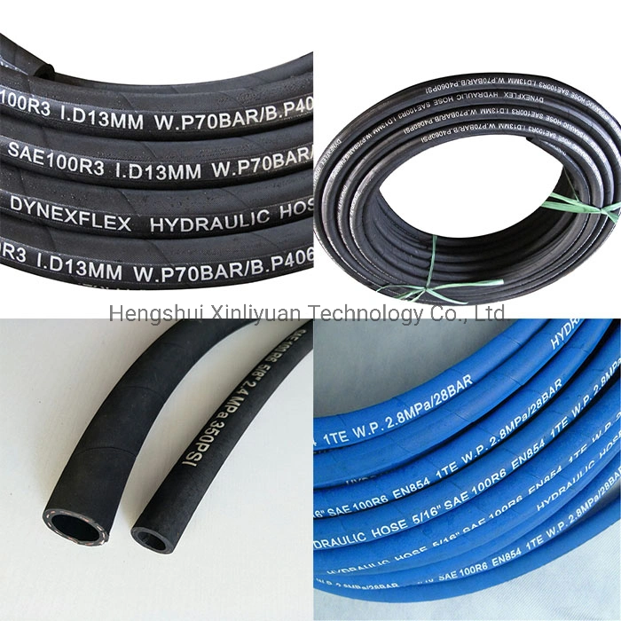 1-1/2 Inch Blue Wrap Surface SAE 100 R3 Two Fiber Braid Carbon Fiber Hose