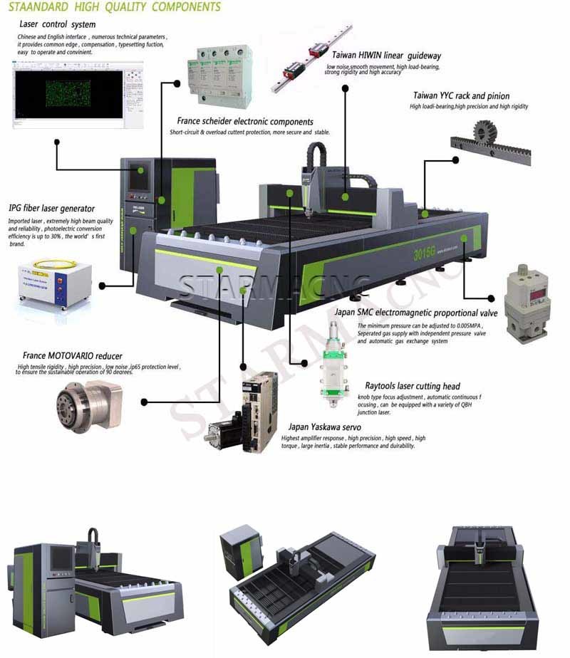 Carbon Steel Sheet Metal Laser Cutter Fiber CNC Cutting Machine