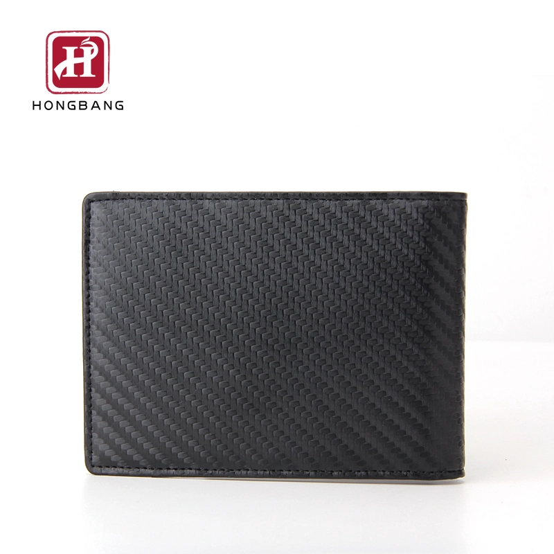 Minimalist Mini RFID Blocking Men Carbon Fiber Pattern Money Clip Wallet