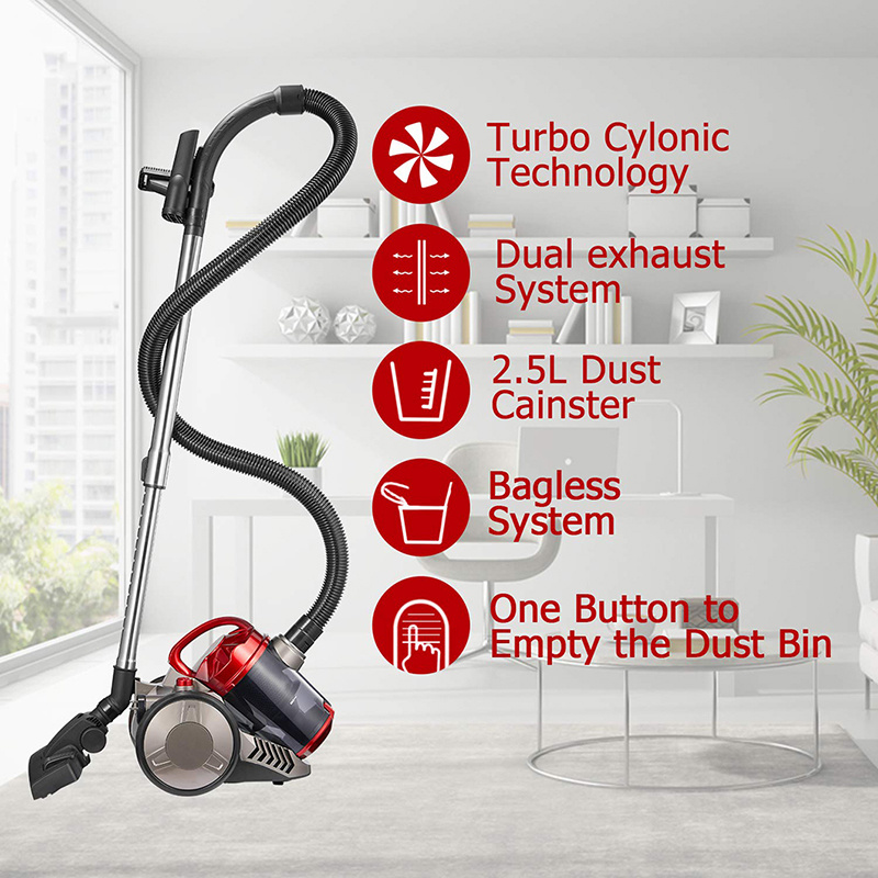 Liyyou Ly800 2.5L Dual Cyclone Vacuum Cleaner Bagless Vacuum Cleaner