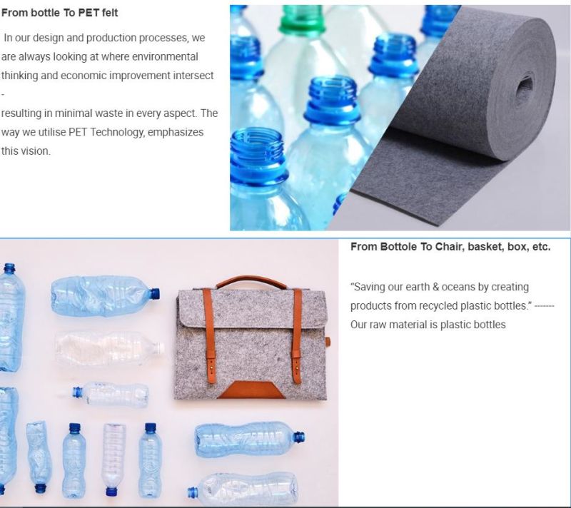 Grs Certificated 100% Recycled Polyester Fabric Nonwoven RPET Felt Fabric